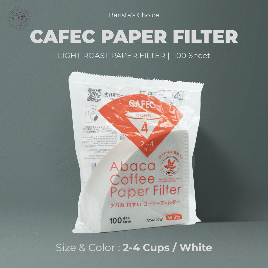 กระดาษกรองกาแฟ Cafec 100 แผ่น Paper Filter Drip 100 Sheet